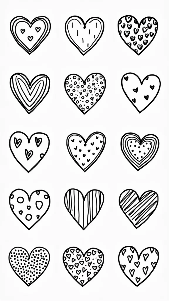 small heart coloring pages